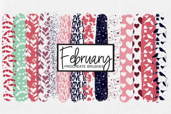 Download February Procreate Pattern Brushes - Procreate pattern Collection