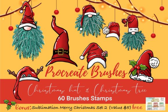 Download Procreate Brushes Christmas Hat &amp; Christ - Premium Bundle