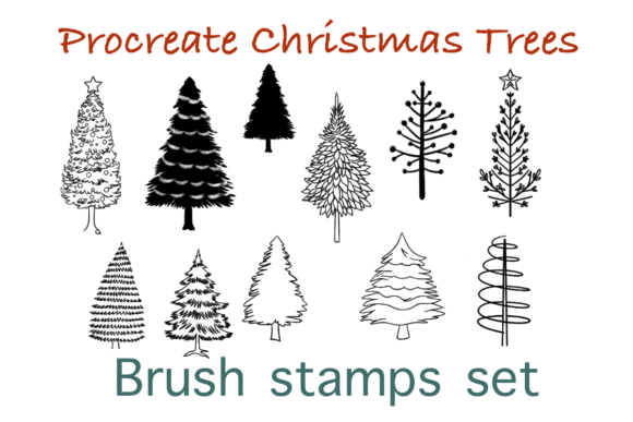 Download Christmas Tree Procreate Stamp Brush Set - Premium Resources