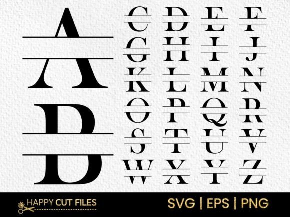 Download Split Letter Monogram SVG Font a-Z Png - Monogram Collection