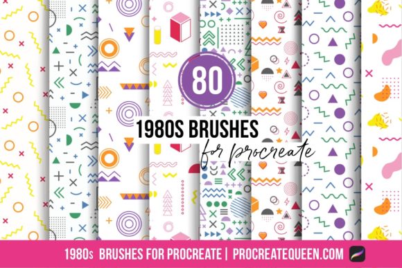 Download 1980s Procreate Pattern Brushes &amp; Stamps - Procreate pattern Collection