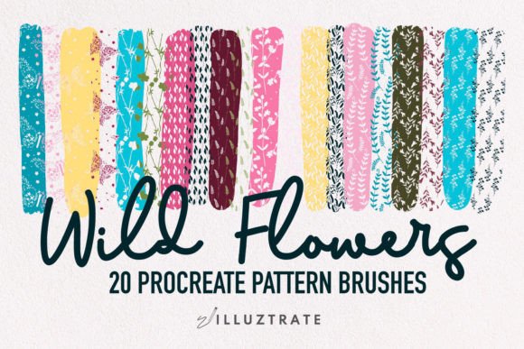 Download Wild Flowers Procreate Pattern Brushes - Procreate pattern Collection