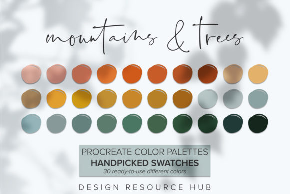 Download Procreate Color Palette: Mountains+Trees - Premium Bundle